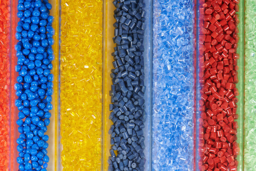 Colorful plastic pieces