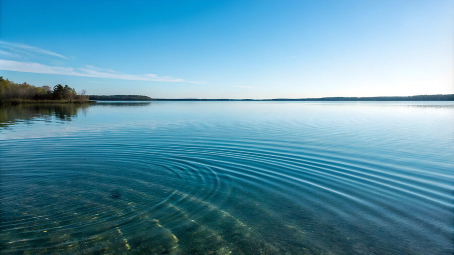ripples on calm lake