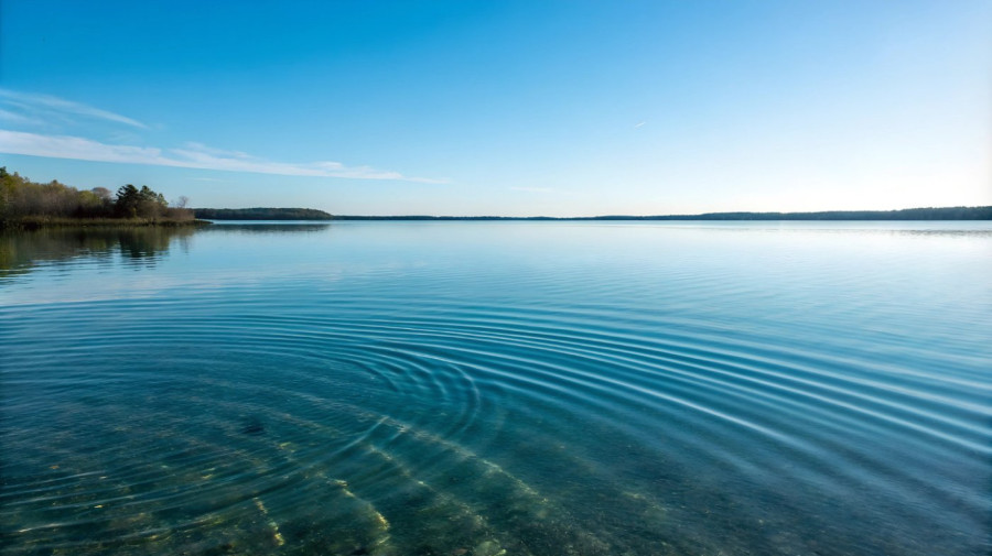 ripples on calm lake