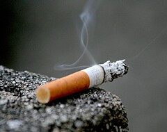 lit cigarette