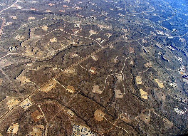 web of fracking pads